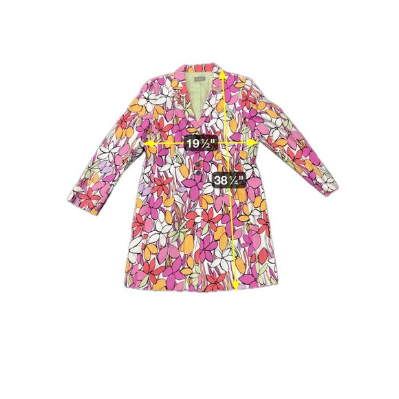 Kenar Floral Blazer Jacket Button Up Front Multicolor Pattern Fully Lined - Picture 6 of 7